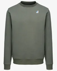 K-Way LE VRAI AUGUSTE POLY COTTON - Fleece - Maglia GREEN BLACKISH 