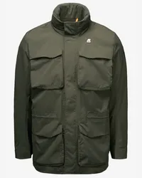 K-Way MANPHY STRETCH NYLON JERSEY - Jackets - Corta GREEN BLACKISH 