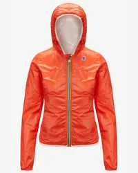 K-Way LILY PLUS.2 REVERSIBLE - Jackets - Corta - Donna - WHITE MILK-ORANGE 