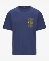 K-Way FANTOME  LETTERING - T-ShirtsTop - T-Shirt BLUE FIORD-YELLOW MIMOSA 