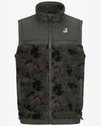 K-Way LE VRAI 3.0 JILE PRINTED ORSETTO - Fleece - Giacca GREEN BLACKISH-CAMO GREEN BLACK 