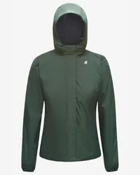 K-Way LILY MICRO RIPSTOP MARMOTTA - Jackets - Corta - Donna - GREEN LAUREL-BLUE DEPTH 