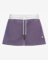 K-Way MARCELLA LIGHT SPACER STRIPES - Shorts - Pantaloncini sportivi - Donna - WHITE MILK-VIOLET 