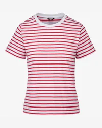 K-Way AMALIA STRIPES - T-ShirtsTop - T-Shirt - Donna - WHITE-RED BERRY 