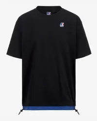 K-Way LE VRAI SERILLE NYLON PC - T-ShirtsTop - T-Shirt BLACK PURE-BLUE ROYAL MARINE 