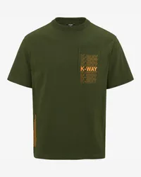 K-Way FANTOME  LETTERING - T-ShirtsTop - T-Shirt GREEN CYPRESS-ORANGE MD 