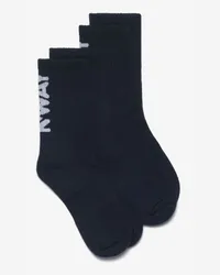 K-Way ANSELMO LETTERING BIPACK - Socks - Calza mezza gamba BLUE DEPTH-WHITE 