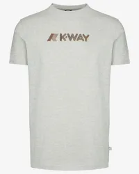 K-Way ELLIOT 3D STRIPES LOGO - T-ShirtsTop - T-Shirt GREY MEL 