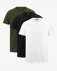 K-Way EDWING ROUND SLEEVES THREE PACK - T-ShirtsTop - T-Shirt WHITE-BLUE D-GREEN C 