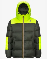 K-Way LE VRAI 3.0 CLAUDE HEAVY WARM - Jackets - Medio GREEN BLACKISH-YELLOW FLUO 