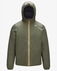 K-Way JACQUES THERMO PLUS.2 REVERSIBLE - Jackets - Corta GREEN BLACKISH-BLUE DEPTH 