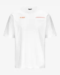 K-Way FANTOME LETTERING - POCKET - T-ShirtsTop - T-Shirt WHITE-ORANGE MD 