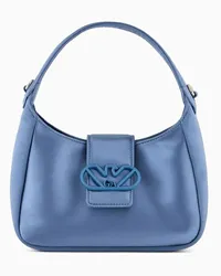 Emporio Armani OFFICIAL STORE Borsa A Mano Hobo In Raso Con Fibbia Aquila Blu