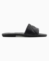 Emporio Armani OFFICIAL STORE Sandali Effetto Nappa Matelassé Con Aquila Nero