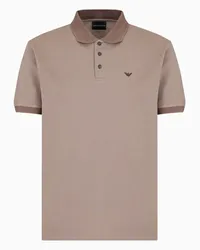 Emporio Armani OFFICIAL STORE Polo In Piquet Mercerizzato Con Ricamo Micro Eagle Beige