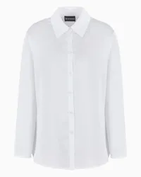 Emporio Armani OFFICIAL STORE Camicia In Crepe Satin Con Dettaglio Bottoni Sul Retro Bianco