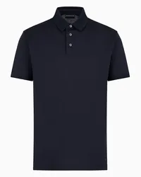 Emporio Armani OFFICIAL STORE Polo In Jersey Jacquard A Rilievo Effetto 3d Blu