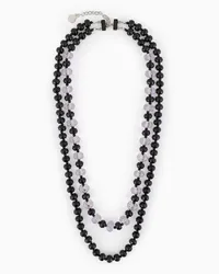 Emporio Armani OFFICIAL STORE Collana A Doppio Filo Con Boules Sfaccettate Nero