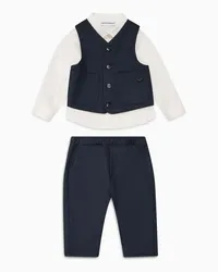 Emporio Armani OFFICIAL STORE Completo Camicia, Gilet E Pantaloni In Corduroy Blu