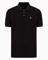 Emporio Armani OFFICIAL STORE Polo In Piquet Mercerizzato Con Micro Eagle Nero