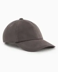 Emporio Armani OFFICIAL STORE Cappello Da Baseball In Cotone Con Ricamo Logo Grigio