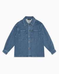 Emporio Armani OFFICIAL STORE Camicia In Denim Misto Viscosa Blu