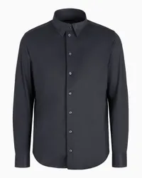 Emporio Armani OFFICIAL STORE Camicia In Tessutto Stretch Stampato Grigio