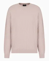 Emporio Armani OFFICIAL STORE Maglione In Lana Vergine A Punto Trattenuto Beige