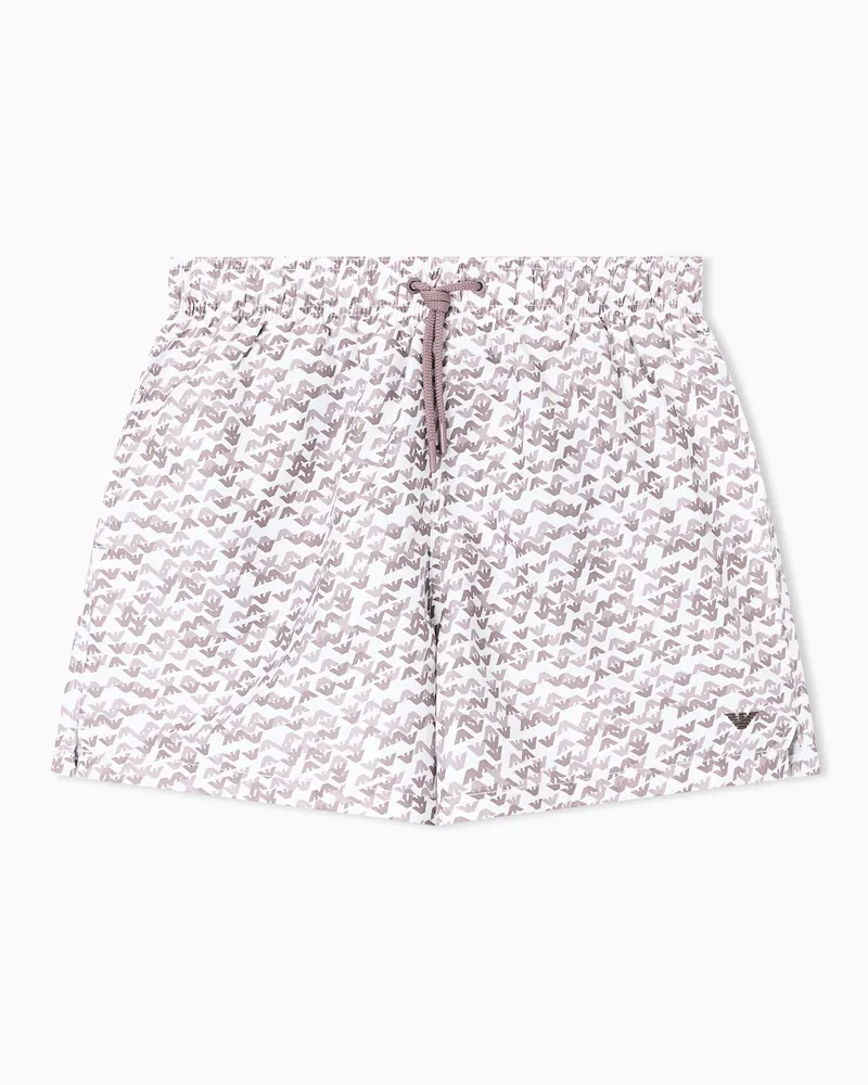 Emporio Armani Costume shorts logo all over ASV Bianco