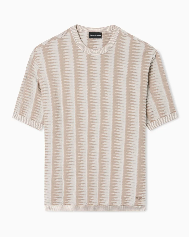 Emporio Armani Maglia con motivo jacquard bicolore Marrone