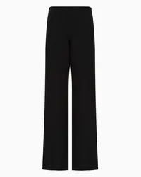 Emporio Armani OFFICIAL STORE Pantaloni Palazzo In Cady Crepe Nero