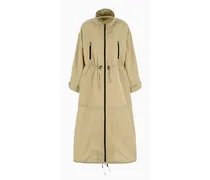 Emporio Armani OFFICIAL STORE Trench Full Zip In Nylon Crinckle Riciclato  Sustainability Values Capsule Collection Beige