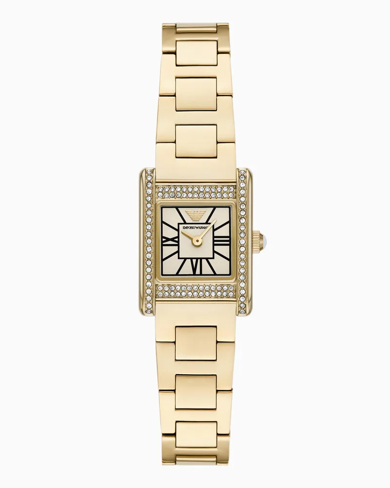 Emporio Armani Orologio a due lancette in acciaio inossidabile tonalità oro Multicolore
