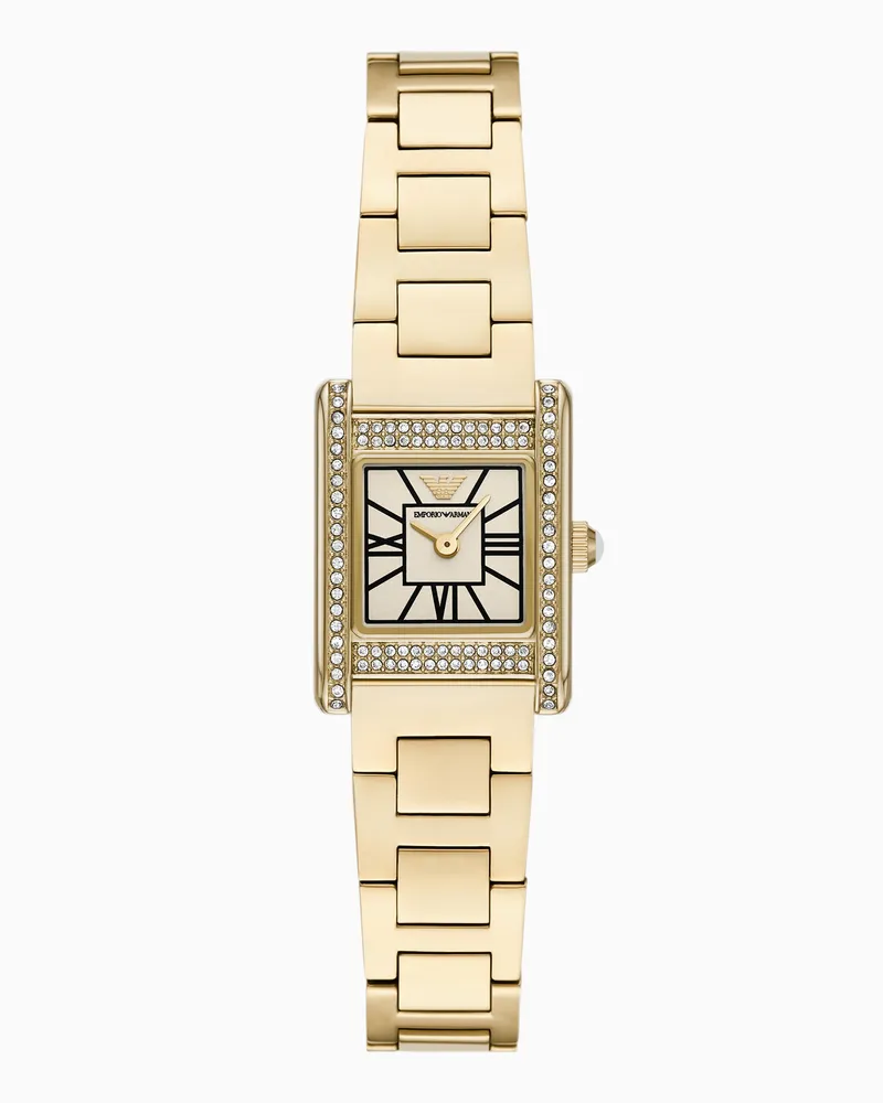 Emporio Armani Orologio a due lancette in acciaio inossidabile tonalità oro Multicolore