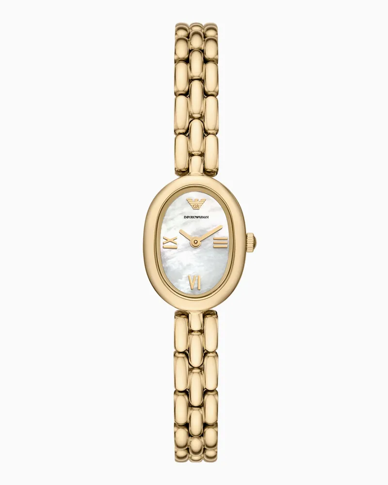 Emporio Armani Orologio a due lancette in acciaio inossidabile color oro Multicolore
