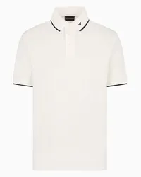 Emporio Armani OFFICIAL STORE Polo In Piquet Mercerizzato Con Ricamo Micro Eagle Bianco