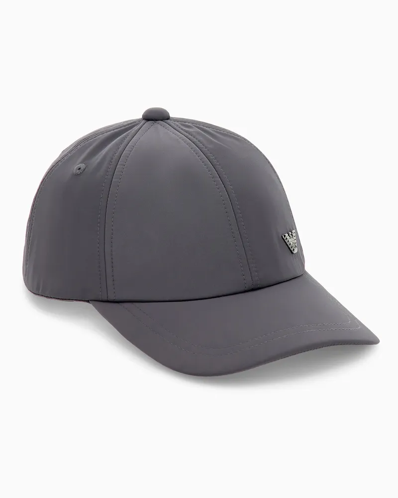 Emporio Armani Cappello da baseball con visiera curva e fodera in cotone Grigio