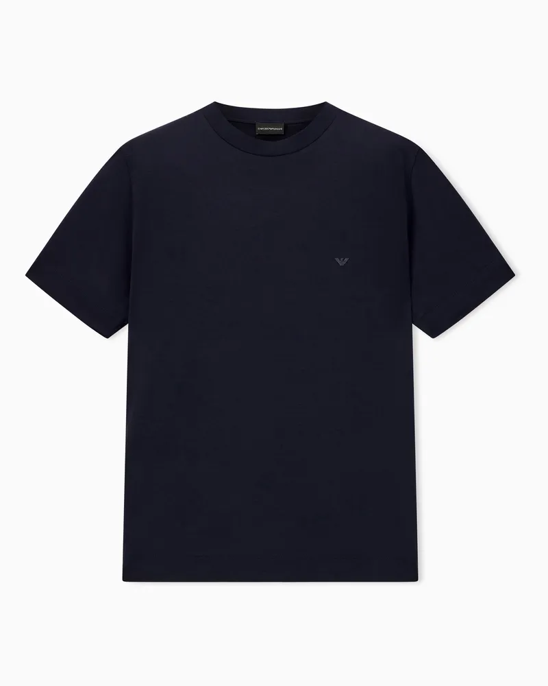 Emporio Armani T-shirt in jersey misto lyocell Travel Essential Blu