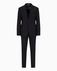 Emporio Armani OFFICIAL STORE Abito Monopetto Slim Fit In Fresco Lana Stretch Pettinata Blu