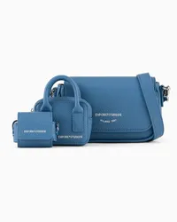 Emporio Armani OFFICIAL STORE Mini Bag A Tracolla 3in1 Stampa Cervo Azzurro