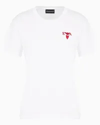 Emporio Armani OFFICIAL STORE T-shirt In Jersey Mercerizzato Bianco