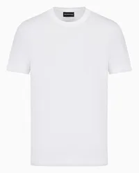 Emporio Armani OFFICIAL STORE T-shirt In Jersey Con Logo Jacquard Bianco