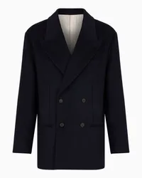 Emporio Armani OFFICIAL STORE Blazer Doppiopetto In Panno Di Lana Vergine Blu