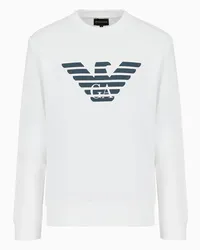 Emporio Armani OFFICIAL STORE Felpa Misto Modal Con Stampa Logo Bianco