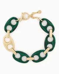 Emporio Armani OFFICIAL STORE Bracciale A Catena In Malachite Verde  Ricostituita Fantasia