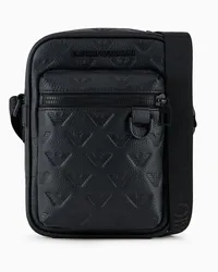 Emporio Armani OFFICIAL STORE Tracolla In Pelle Embossed Eagle All Over Nero