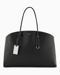 Emporio Armani OFFICIAL STORE Maxi Borsa A Mano In Pelle Rigenerata Icon Asv Nero