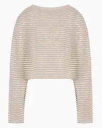 Emporio Armani OFFICIAL STORE Maglia Cropped Effetto Cappa In Tessuto Ottoman Beige