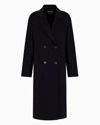 Emporio Armani OFFICIAL STORE Cappotto Doppiopetto In Panno Lana Cashmere Blu