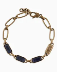 Emporio Armani OFFICIAL STORE Bracciale A Catena In Pietra Blu Con Placcatura In Oro Antico Blu